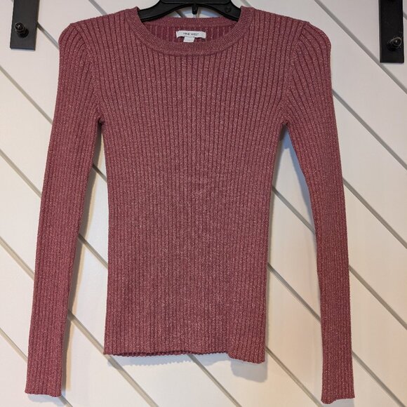 Nine West Sweaters - Nine West Ribbed Pink Metallic Crewneck Sweater